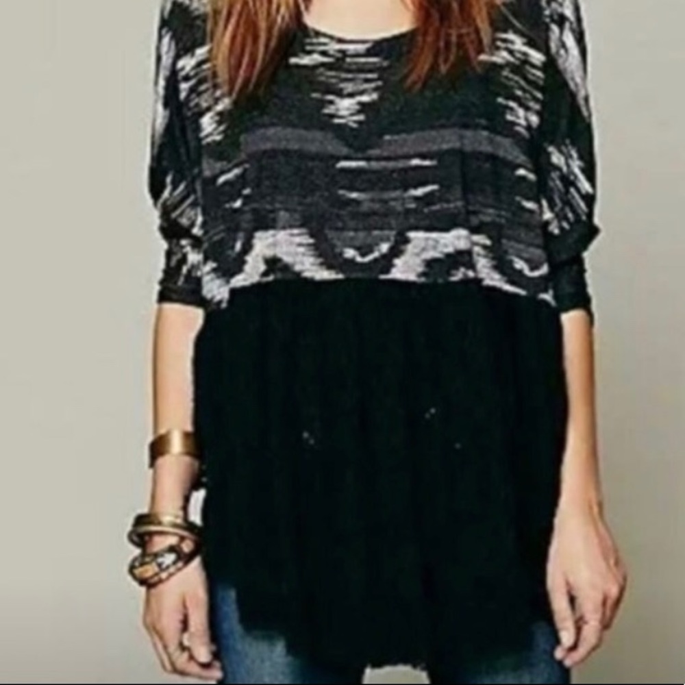 Free People Aztec Lace Top size S